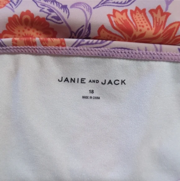 JANIE AND JACK FLORAL SMOCKED BACK 2-PIECE SWIMSUIT - Picture 6 of 12